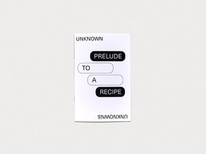 Prelude to a Recipe - Antenne Books