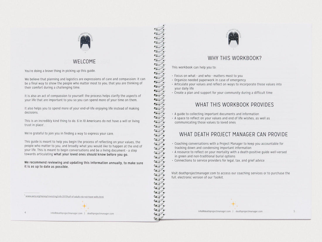 The Death Project Manager Mortality Workbook - Antenne Books