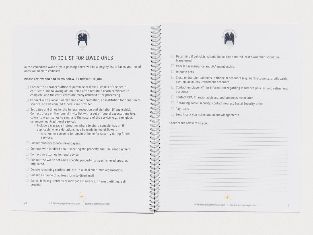 The Death Project Manager Mortality Workbook - Antenne Books