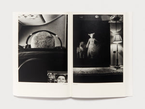 Interior spread from a photography book featuring black and white images.