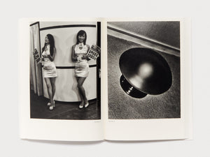 Interior spread from a photography book featuring black and white images.