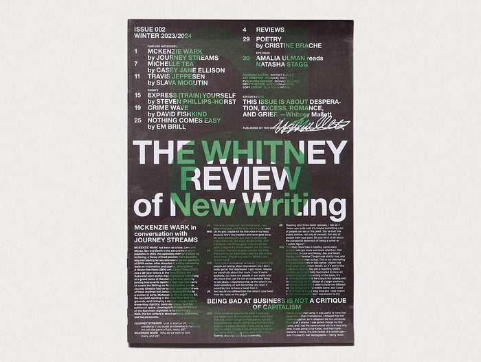 THE WHITNEY REVIEW OF NEW WRITING - Antenne Books