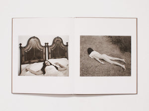 Interior spread showing two black and white photographs of a woman.
