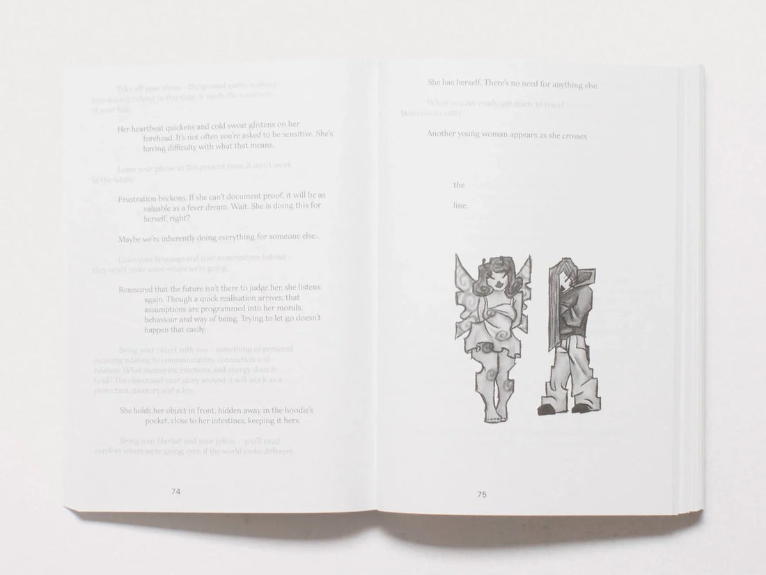 Interior spread from a book featuring text and character illustrations.