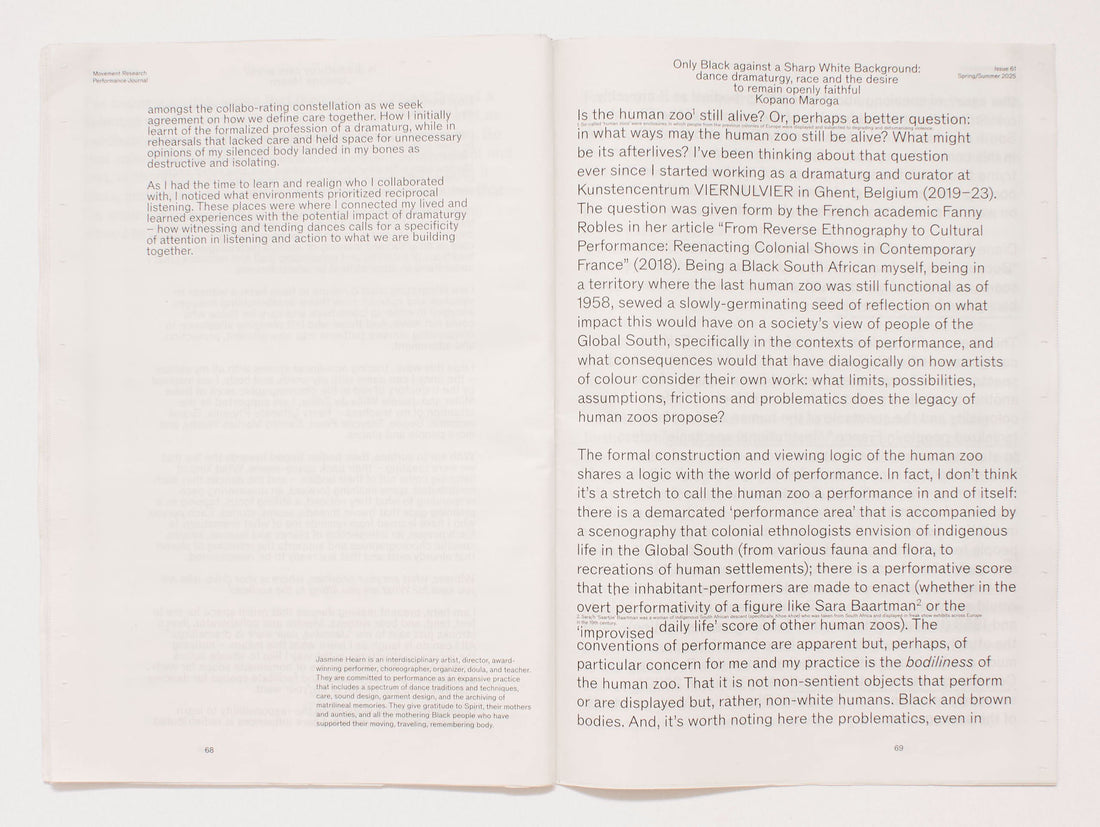 Movement Research Performance Journal #61: Dramaturgy