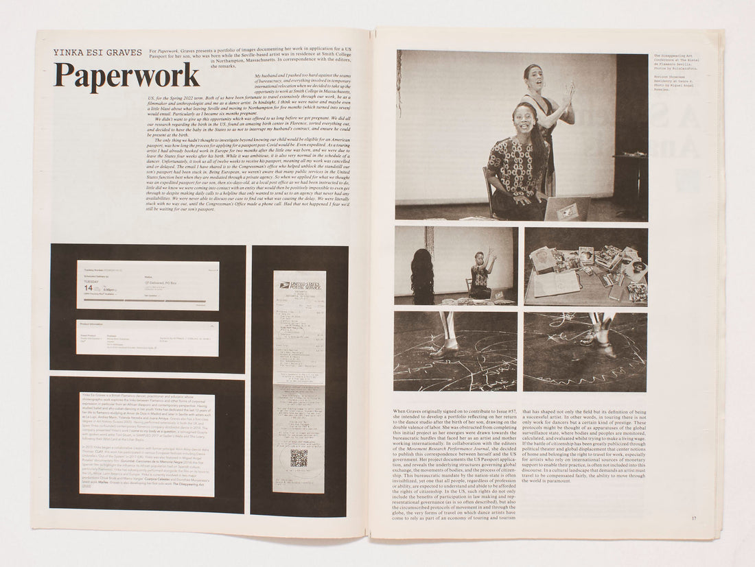 Movement Research Performance Journal #57: Work