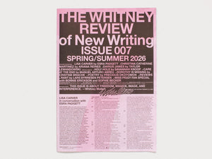 The Whitney Review of New Writing Issue 7