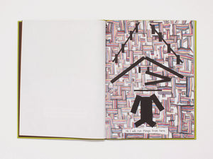 Interior spread featuring an abstract illustration and text.