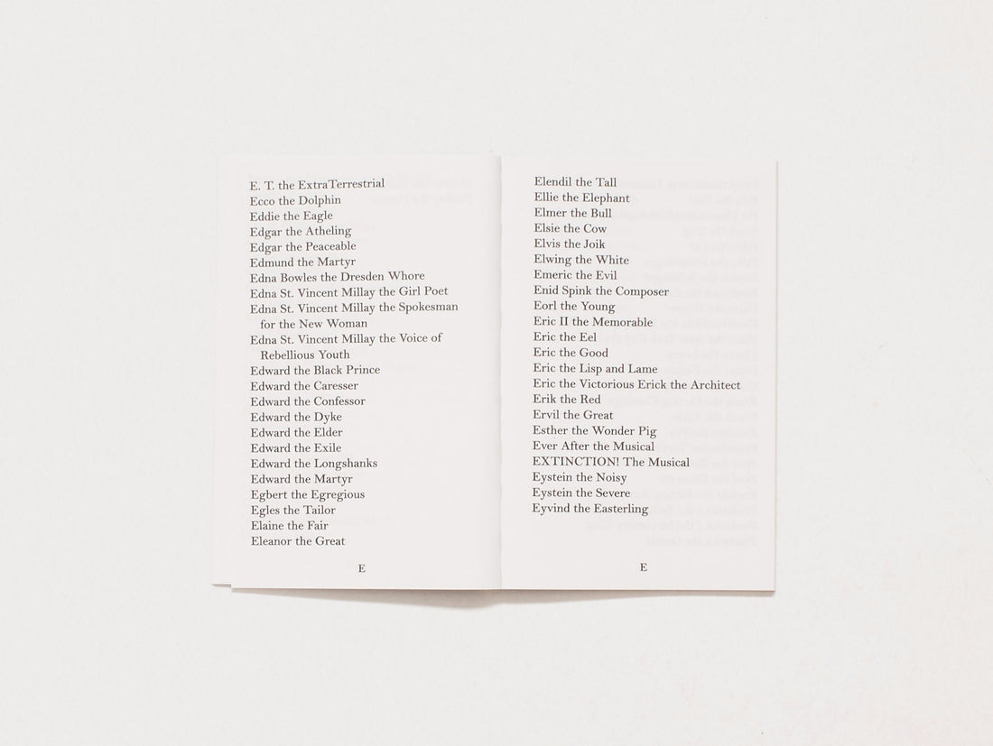 Epithets the Book