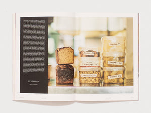 Interior spread from 'OTTO BERLIN' showing labeled containers of fermented vegetables.