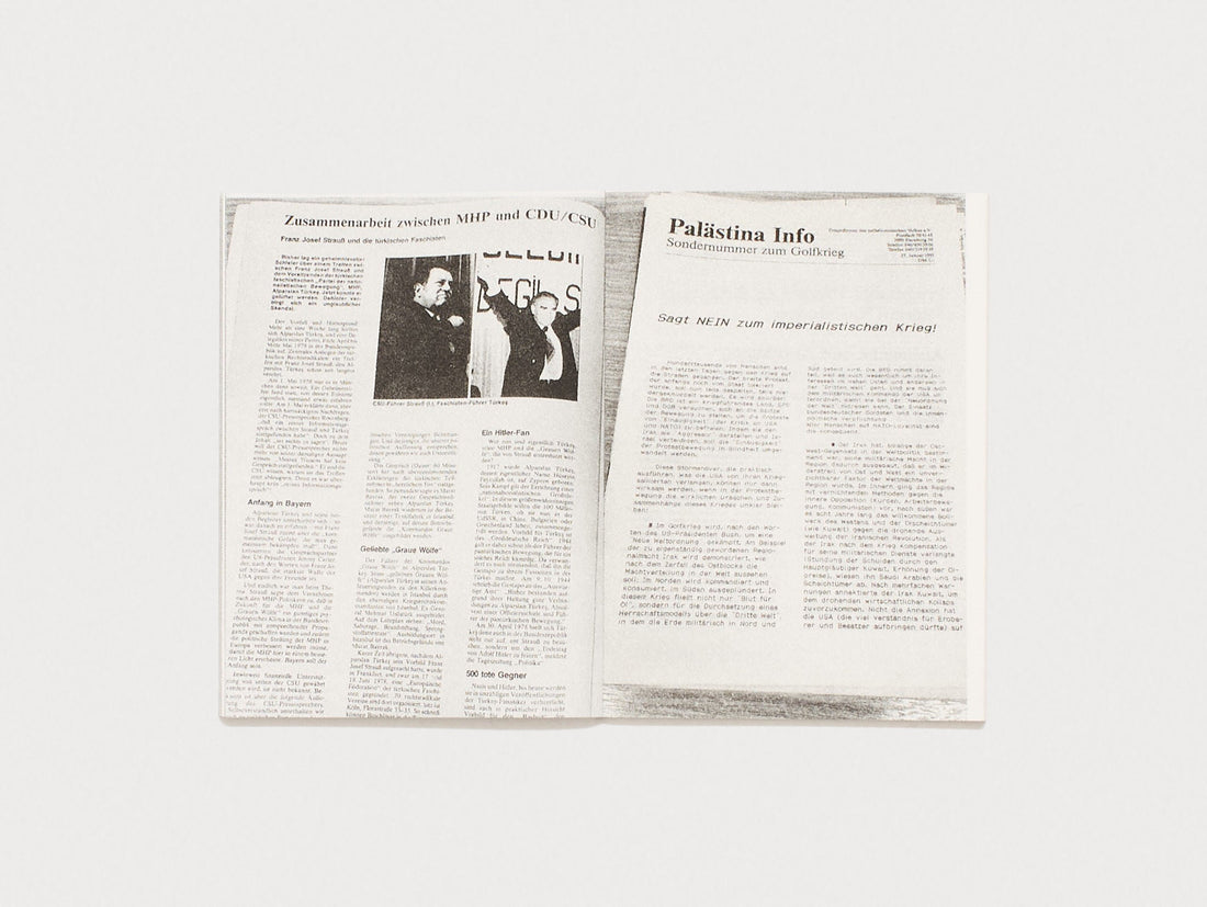 Interior spread from 'Palästina Info'