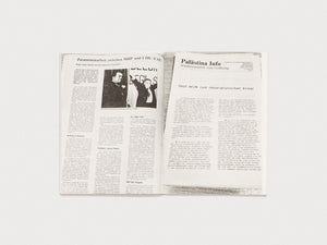 Interior spread from 'Palästina Info'