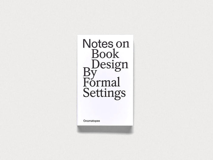 Notes on Book Design - Antenne Books