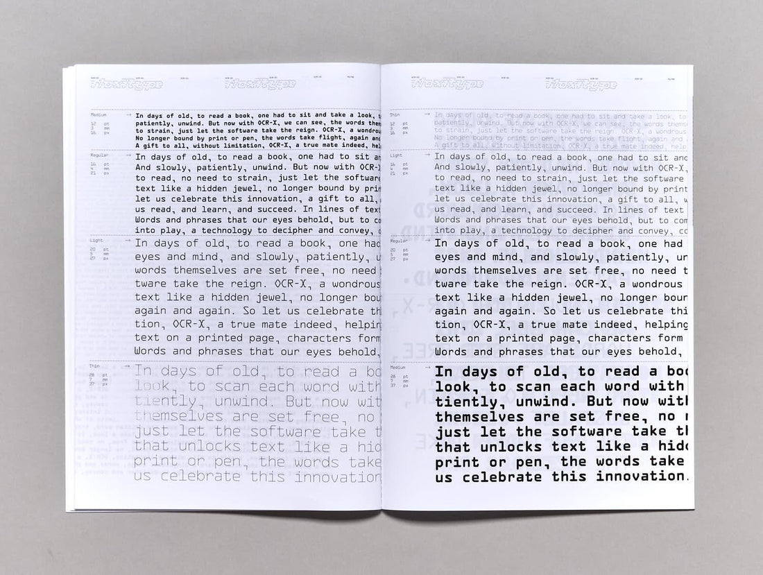 OCR_X Type Specimen - Antenne Books