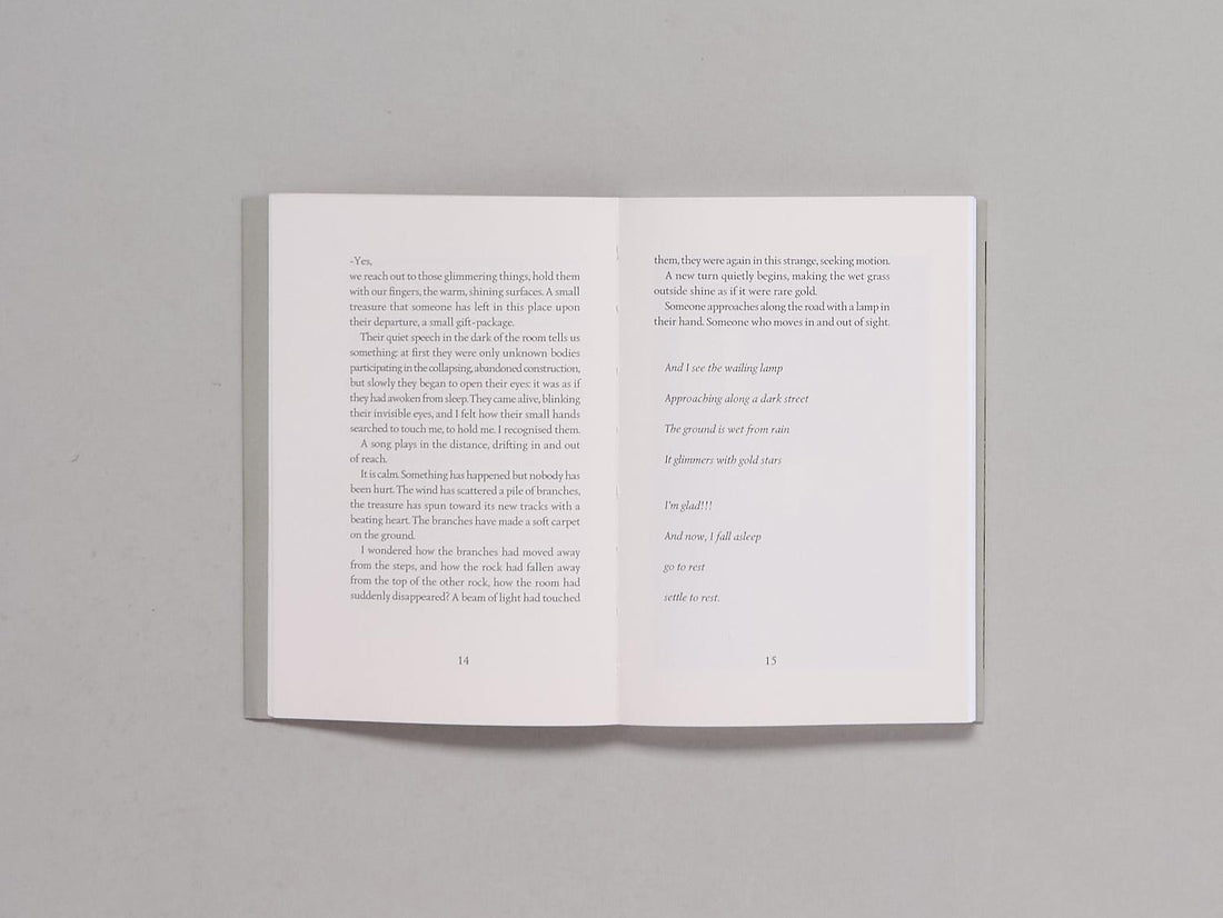 A lamp lit a room on a night of a kind. A tree has fallen, now there is a hut. - Antenne Books