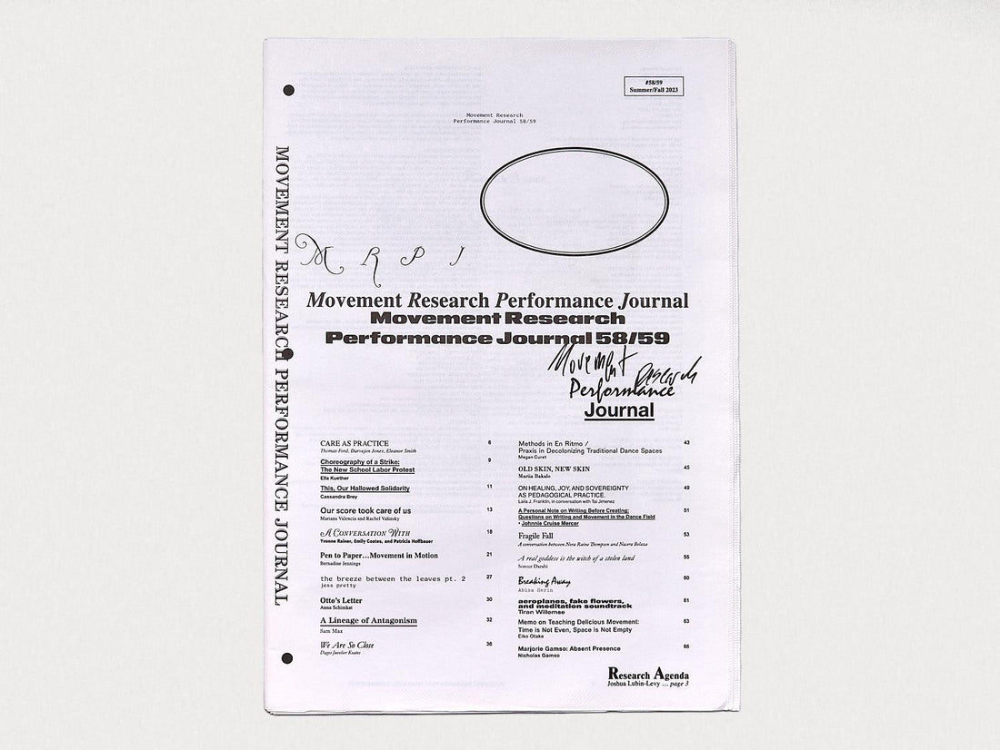 Movement Research Performance Journal, Issue #58/59 - Antenne Books