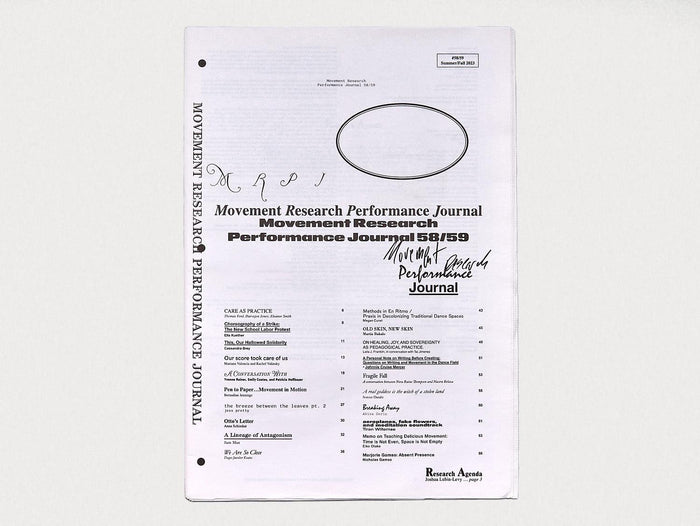 Movement Research Performance Journal, Issue #58/59 - Antenne Books
