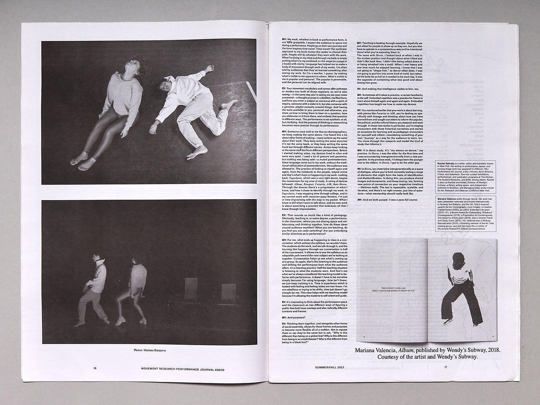 Movement Research Performance Journal, Issue #58/59 - Antenne Books
