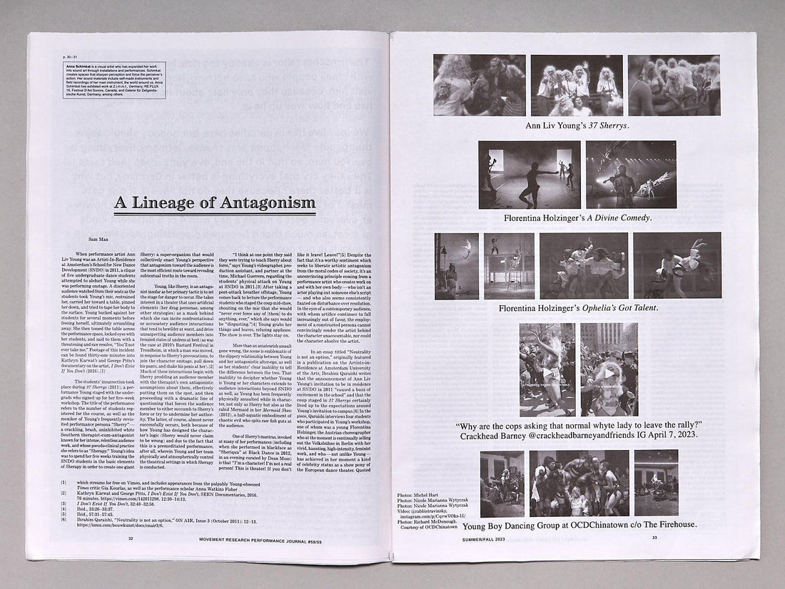 Movement Research Performance Journal, Issue #58/59 - Antenne Books