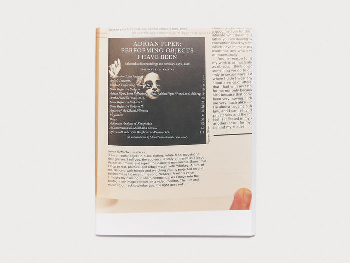 Adrian Piper: Performing Objects I Have Been, 1972-2018 - Antenne Books