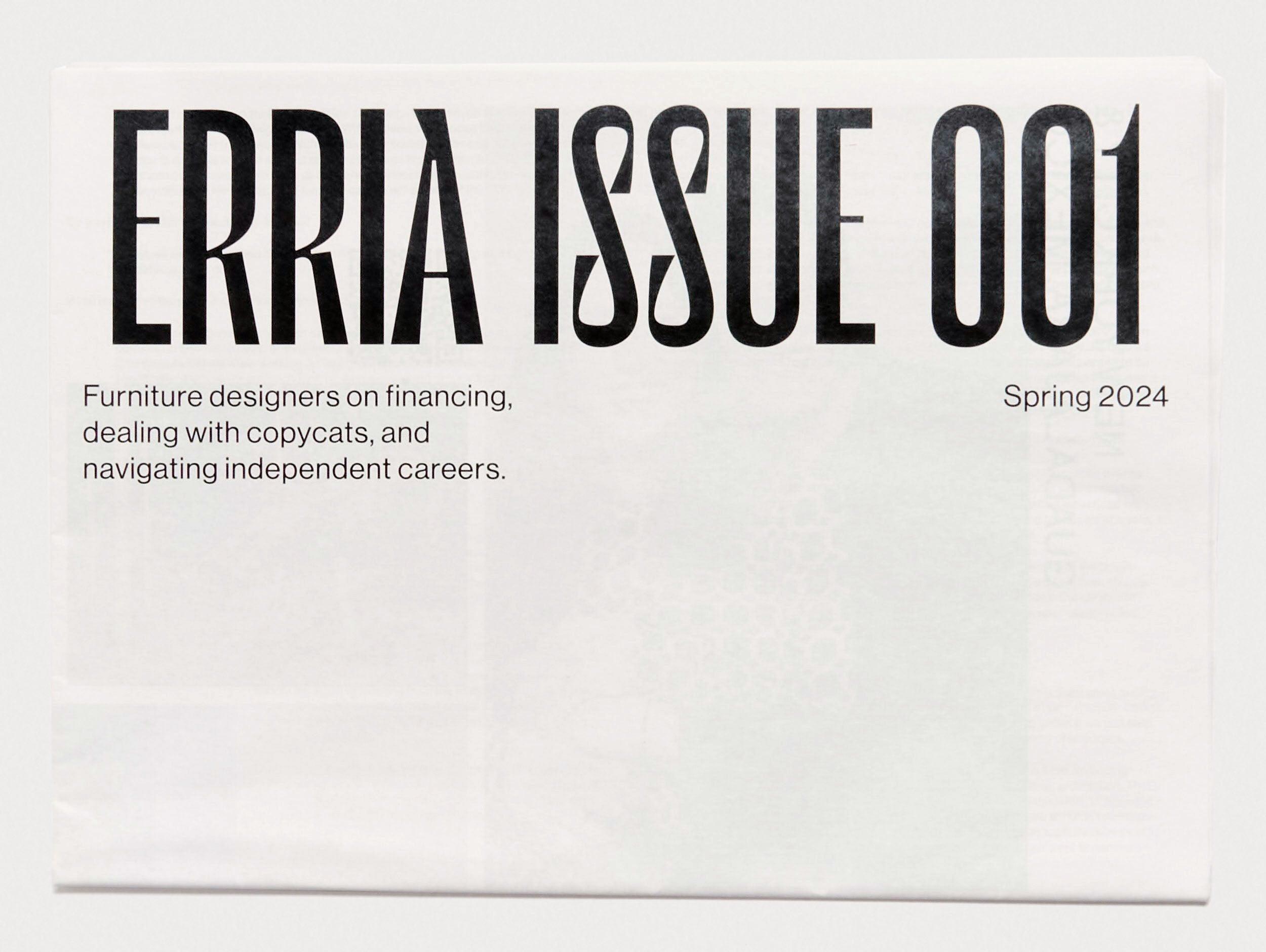 Erria Issue 001: Furniture – Antenne Books